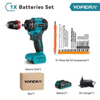 YOFIDRA 2 in1 Brushless Electric Screwdriver Hammer Cordless Drill Impact Multifunctional Power Tool For Makita 18V Battery Pin