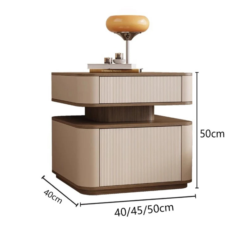Minimalist Modern Aesthetic Bedside Table With Drawers Design Storage Nightstand Space Saving Mesa De Noche Bedroom Furniture