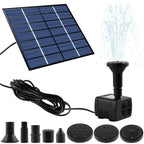 2.5W Solar Fountain Pump Bird Bath Garden Pool Pond Waterfall Fountain Solar Panel Powered Water Pump with 9 Nozzles