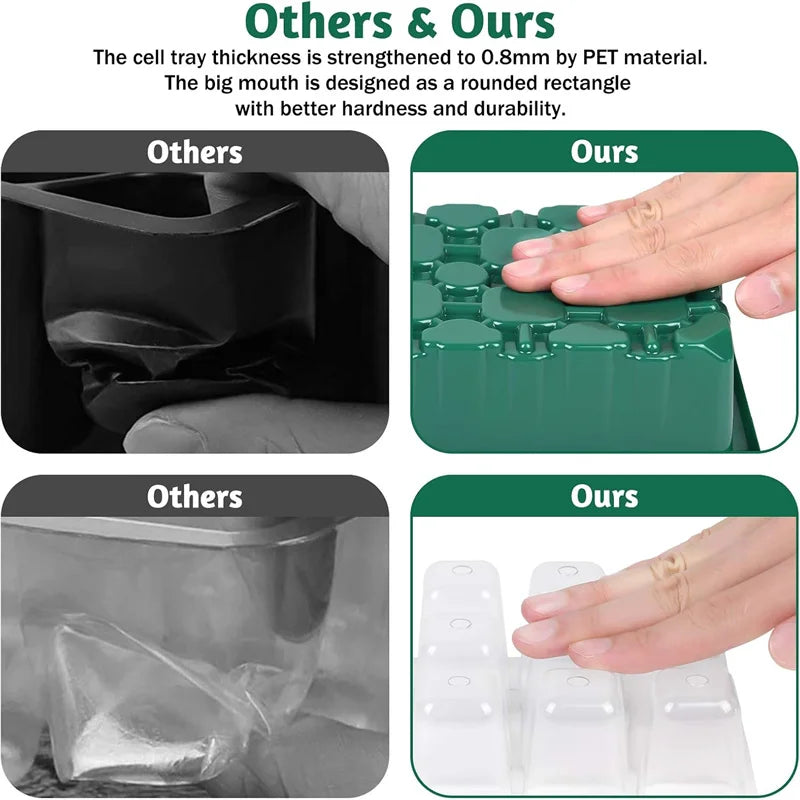 5 Pack Plant Propagators - 12-Cell Seed Trays with Lids, Indoor Gardening Kit for Seed Planting