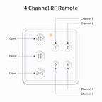 LoraTap RF 868Mhz 1,2,4 Channels Portable and Mountable Remote Control for Curtain Roller Shutter Blinds Switch