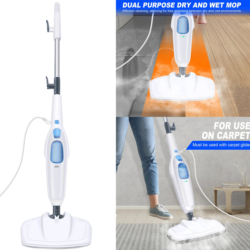 12 IN 1 Electric Steam Mop with 120 Degree Rotatable Head for Floor Cleaning,5000W Steam Cleaner 400ML Water Tank Handheld Mop