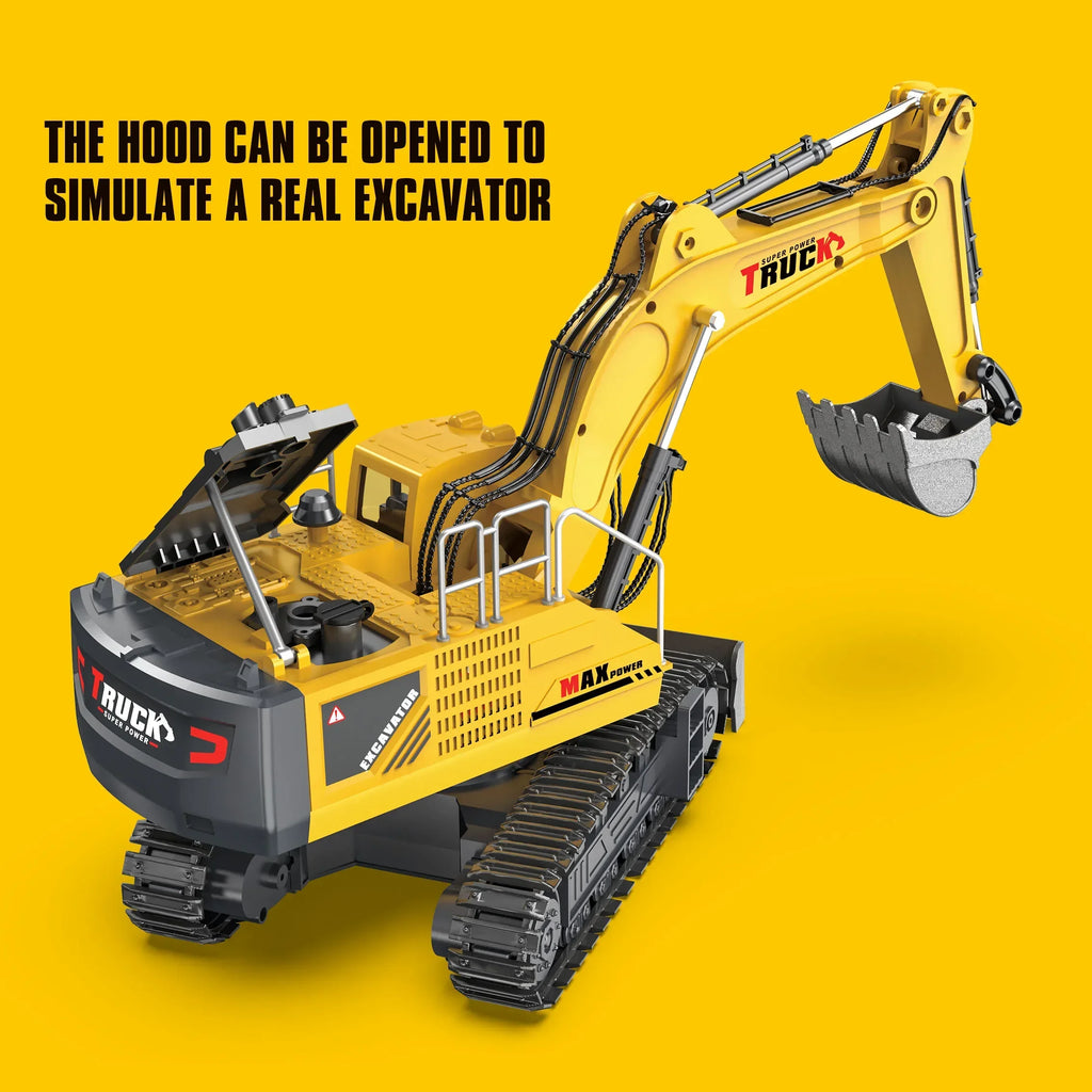 Alloy Rc Car 15/13Ch Remote Control Excavator Radio-Control Truck Construction Vehicle Simulated Model Children Xmas Gift