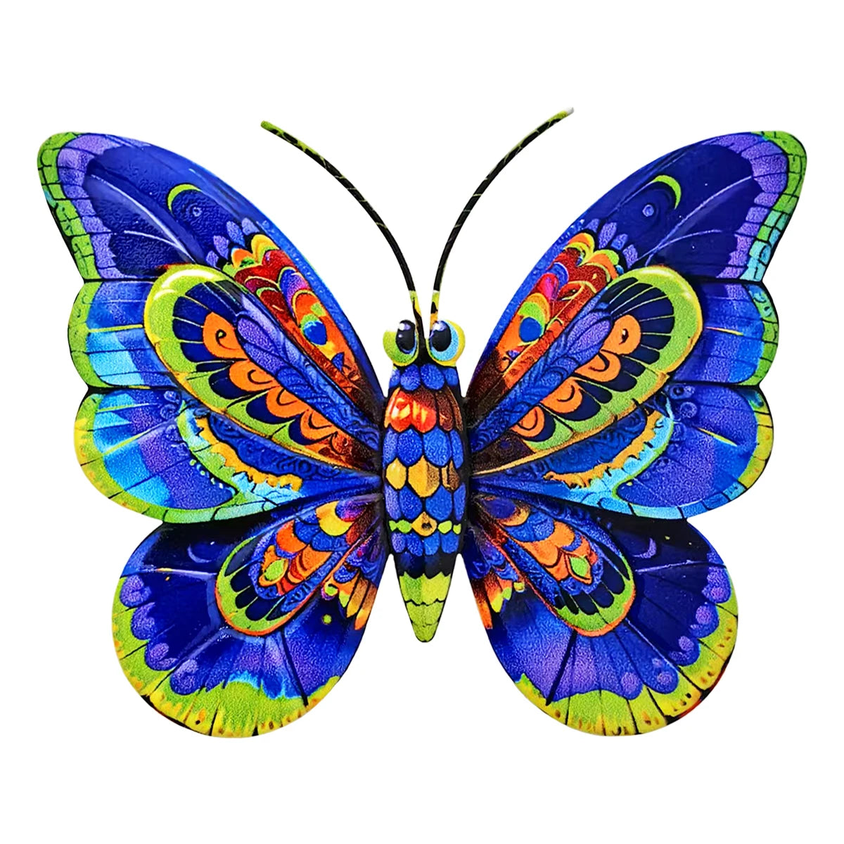 Metal Art Butterfly Wall Decor Colorful Iron Art Butterfly Sculptures Butterfly Hanging Ornaments for Outdoor Home Garden Yard