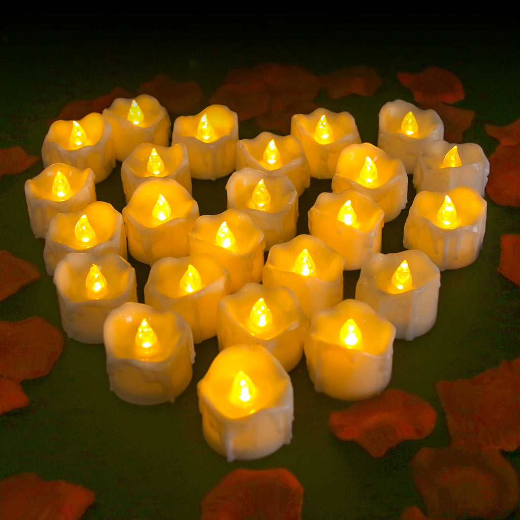 12/24Pcs Remote Flameless Votive Candles Flickering LED Tealights Realistic Battery Operated Candle for Wedding Christmas Decor