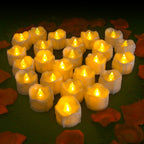 12/24Pcs Remote Flameless Votive Candles Flickering LED Tealights Realistic Battery Operated Candle for Wedding Christmas Decor