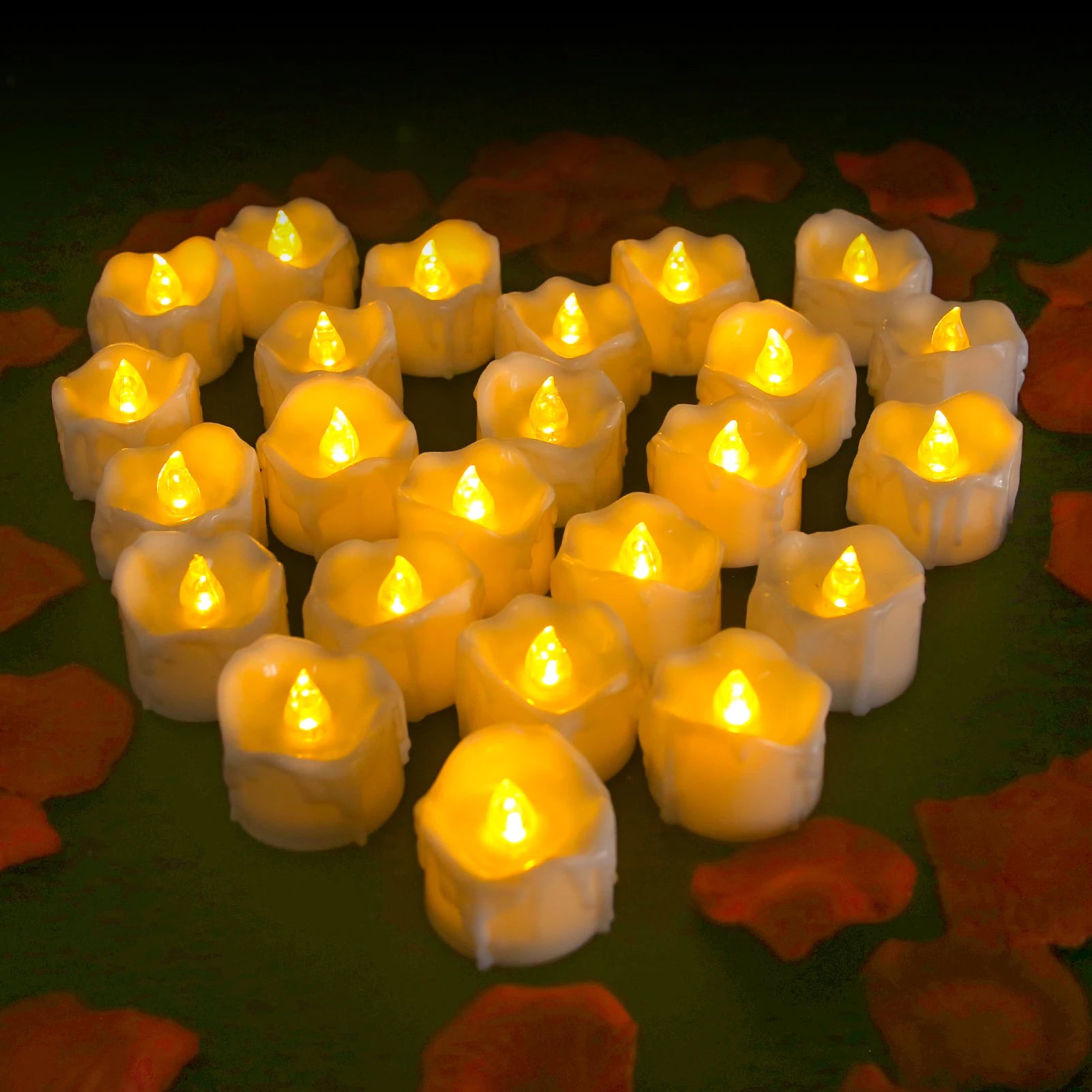 12/24Pcs Remote Flameless Votive Candles Flickering LED Tealights Realistic Battery Operated Candle for Wedding Christmas Decor