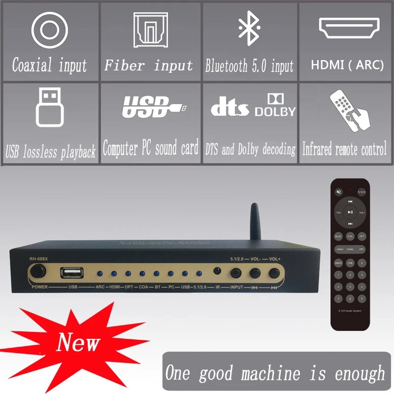 HD 5.1 Audio Converter Decoder DAC DTS AC3 FLAC PCUSB APE 4K*2K HDMI-compatible Extractor Converter Splitter Digital SPDIF ARC