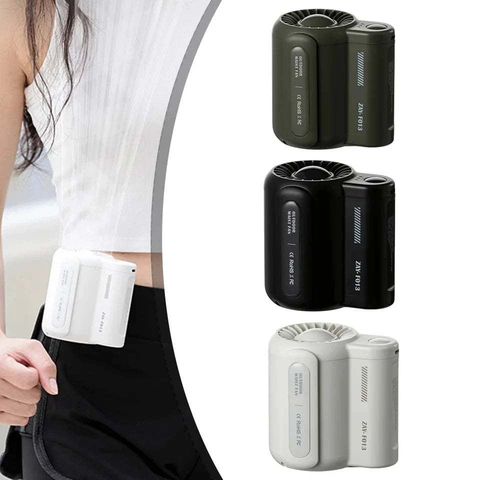 Portable Rechargeable Waist Fan Mini Personal Summer Cooling Fan For T