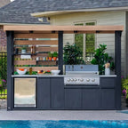 Customized Eco Friendly Mobile Outdoor Kitchen Multifunctional Steel Design Equipped Sink Refrigerator For Outdoor Park