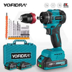 YOFIDRA 2 in1 Brushless Electric Screwdriver Hammer Cordless Drill Impact Multifunctional Power Tool For Makita 18V Battery Pin