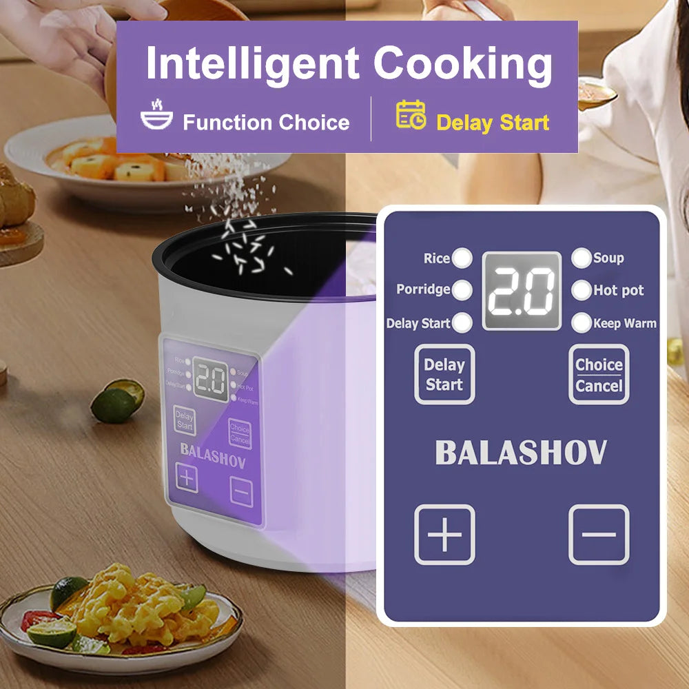 220V Smart Electric Rice Cooker Household Multicooker Steamer Double Layer Rice Cooker Auto Rice Cooker Appliances for Kitchen