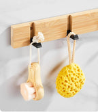 Foldable Wooden Coat Racks Bamboo Hallway Hat Hanger Bedroom Door Wall-Mounting Corner Room Kitchen Toilet Wall Invisible Hook