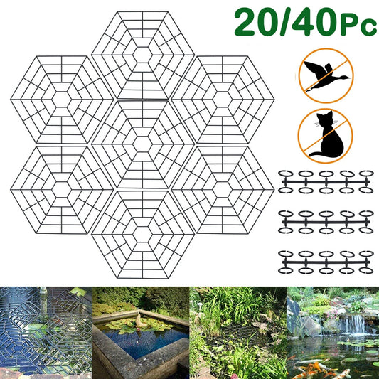 20/40Pcs Pond Protectors Net Plastic Garden Pond Fish Guard Floating Net for Protecting Fish From Predators Herons And Cats