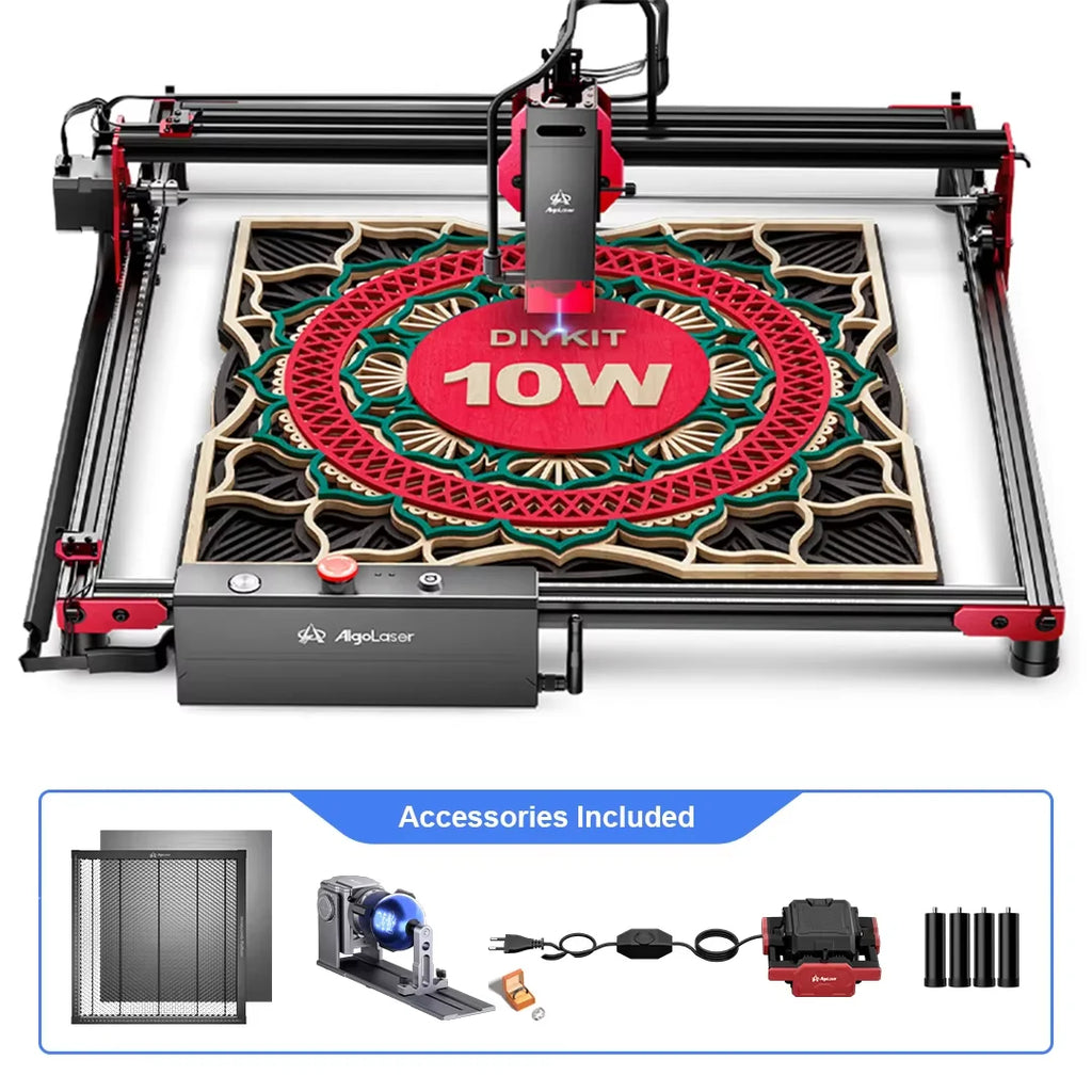 AlgoLaser DIYKIT Laser Engraver 10W Output Power,App Offline Control,Table DIY Engraver Cutter Tool For Metal/Glass/Wood Engrave
