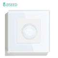 BSEED Human Body Sensor Switch Wall Lamp Switch 90℃ Infrared Motion Detector Galss Frame Plastic FrameEU Standard Light Switches
