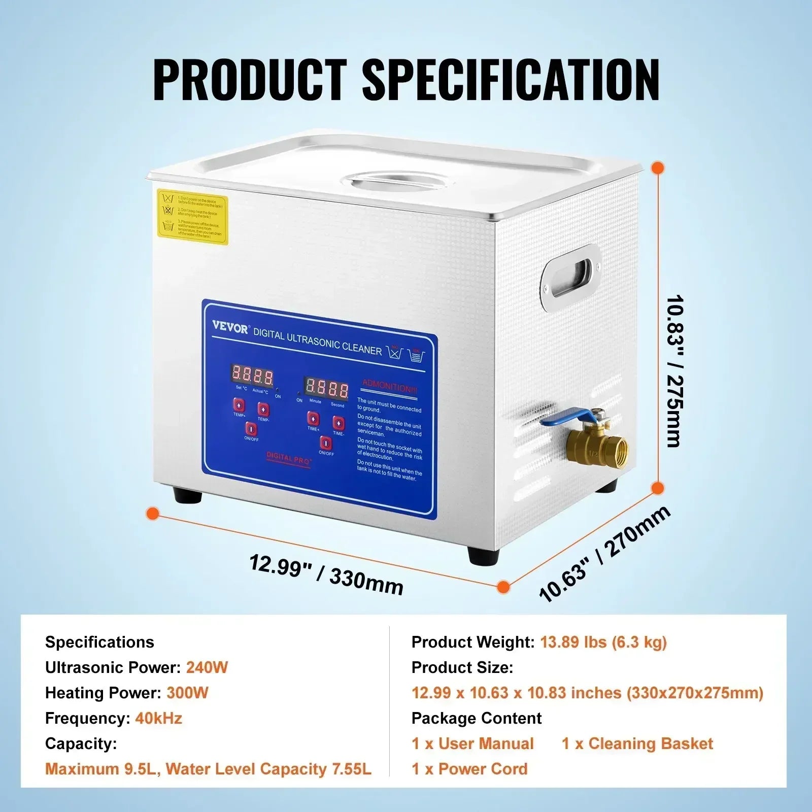 VEVOR 1.3L 2L 3L 6L 10L 15L 22L 30L Ultrasonic Cleaner Lave-Dishes Portable Washing Machine Diswasher Ultrasound Home Appliances