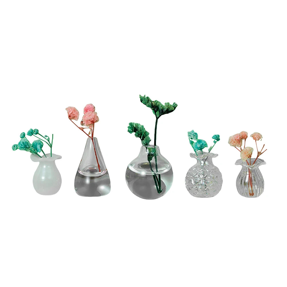 3-14pcs Set Mini Ceramics Vase Fridge Magnets Label Mini Bonsai Magnet Button Potted Simulation Flower Vase Refrigerator Message