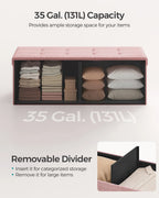 SONGMICS Mazie Collection - 43 Inches Folding Storage Ottoman Bench, Ottoman Foot Rest, End of Bed Bench, Storage Chest