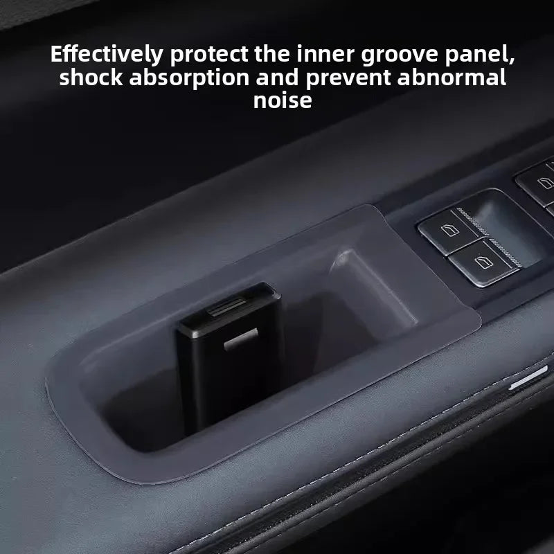 For Polestar 4 Car Door Handle Storage Box Silicone Pad Waterproof Front Rear Door Armrest Organizer Interior Accessories