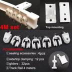 Flexible Ceiling & Wall Mounted Curtain Track Rail Bendable Plastic Steel Design for Bay Windows/Balcony 1-10M White Noise-Free