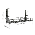 Under Table Cable Management Rack Heavy Duty Wire Management Tray Adjustable Thickness Under Desk Cord Organizer for Home Office