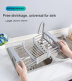 Kitchen Stainless Steel Sink Drain Rack 304 Dish Drying Rack Dish Insert Storage Organizer Fruit Vegetable Drainer Basket