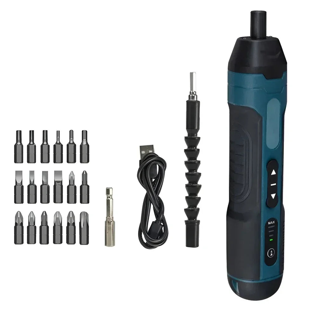 Rechargeable Cordless Electric Screwdriver Mini Drill Power Tools Set Multifuncntion Power Drill Kits Set Household Maintenance