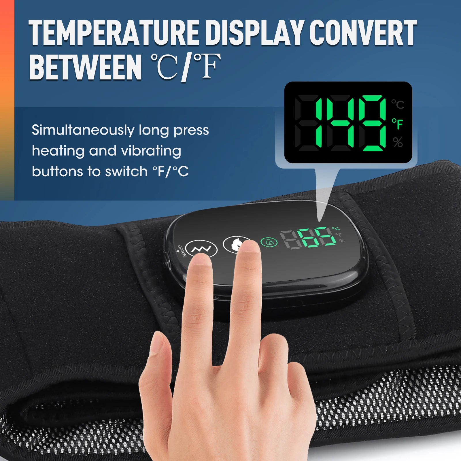 Electric Heating Waist Massager,Vibration Hot Compress Massage Belt,Lumbar Decompression Brace,Lower Back Support,Muscle Relax