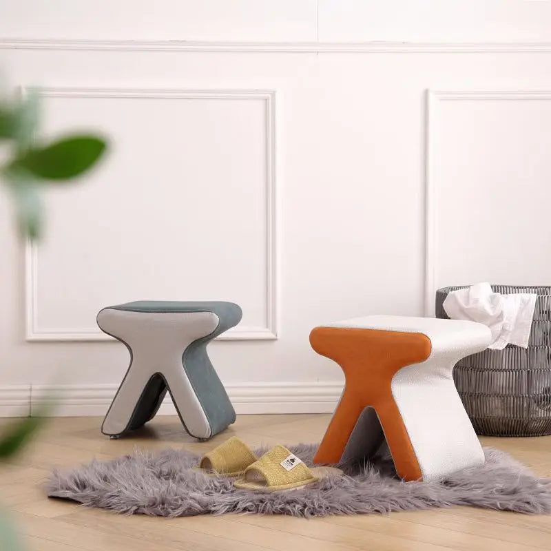 Creative Technology Cloth Stool Nordic Light Luxury Dressing Room Small Stool for The Entrance Living Room
