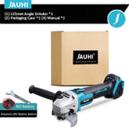 JAUHI 125mm Brushless Angle Grinder 4 Gears Cordless Grinding Machine Cutting Woodworking Power Tools For Makita 18V Battery
