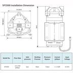 Coronwater 50 Gpd Self Priming RO Water Booster Pump in Reverse Osmosis System for Well, Storage Tank SP2500