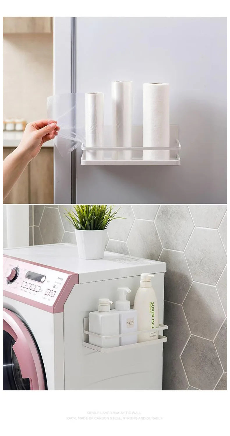 Magnet Kitchen Shelf No Punching Required Refrigerator Storage Rack Kitchen Spices Organizer Kitchens Accessories Organization