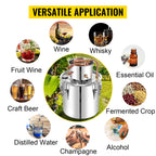 SucceBuy 3 5 8 Gal Alcohol Distiller Alambic Moonshine Still Stainless Copper DIY Home Brew Water Wine Essential Oil Brewing Kit