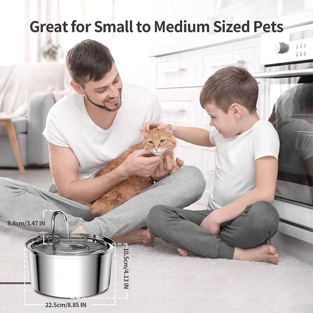 Stainless Steel USB Pet Water Fountain | AlluCanFind