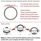 For Geely Geometry C Monjaro Coolray Tugella GX3 Atlas Emgrand EC7 GC6 GC9 CK EC8 Carbon Fiber Suede Car Steering Wheel Cover