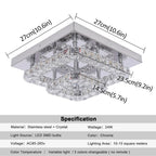 Flower Led Ceiling Lamp Modern Crystal Drop Chandelier Pendant Light Ceiling Light Home Decor Fixtures Living Room RC Dimming