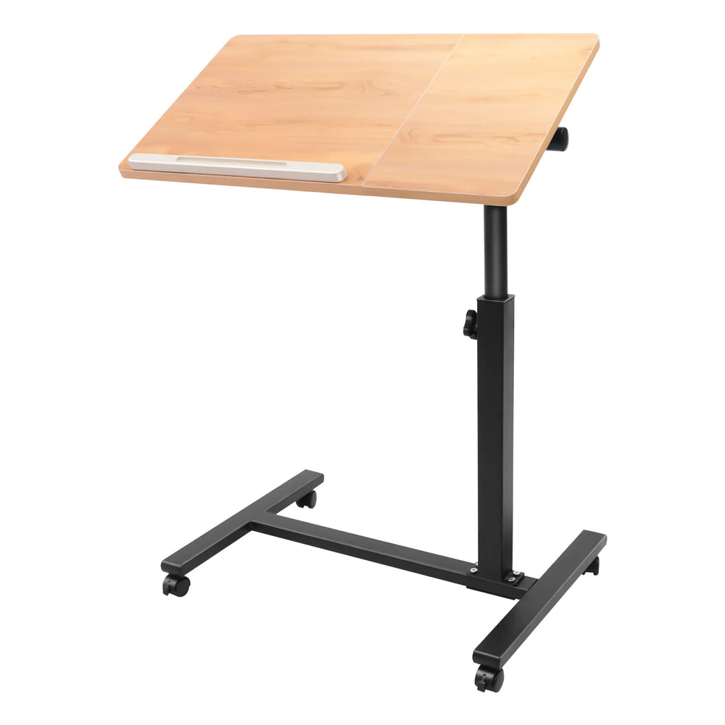 Laptop Desk Mobile Lift Computer Stand, 360° Rotation Rollin Hight Adjustable Laptop Desk with Wheels, for Home Office Study