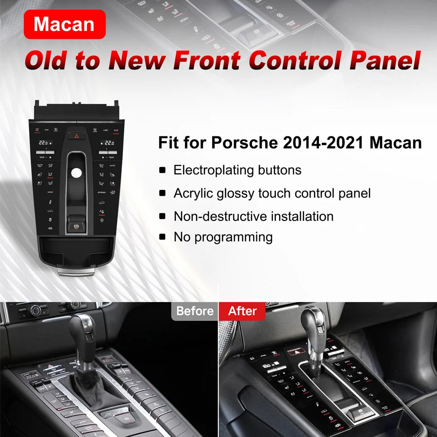 For Porsche Macan 2014-2021 (95B.1 /95B.2) LCD Touch Panel Car Center Console Gear Shift Panel Interior Decorative Accessories