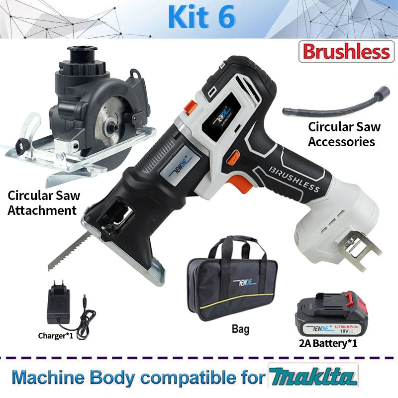 Compatible MAKITA 18V Brushless Jig saw & drill screwdriver Reciprocating/circular saw chainsaw oscillatingtool sander Combo kit