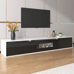 Anajqaqia TV Cabinet, High GlossTV Stands, Modern TV Cabinet with Color Changing LED Lighting and Storage Space, 180×30×35 cm