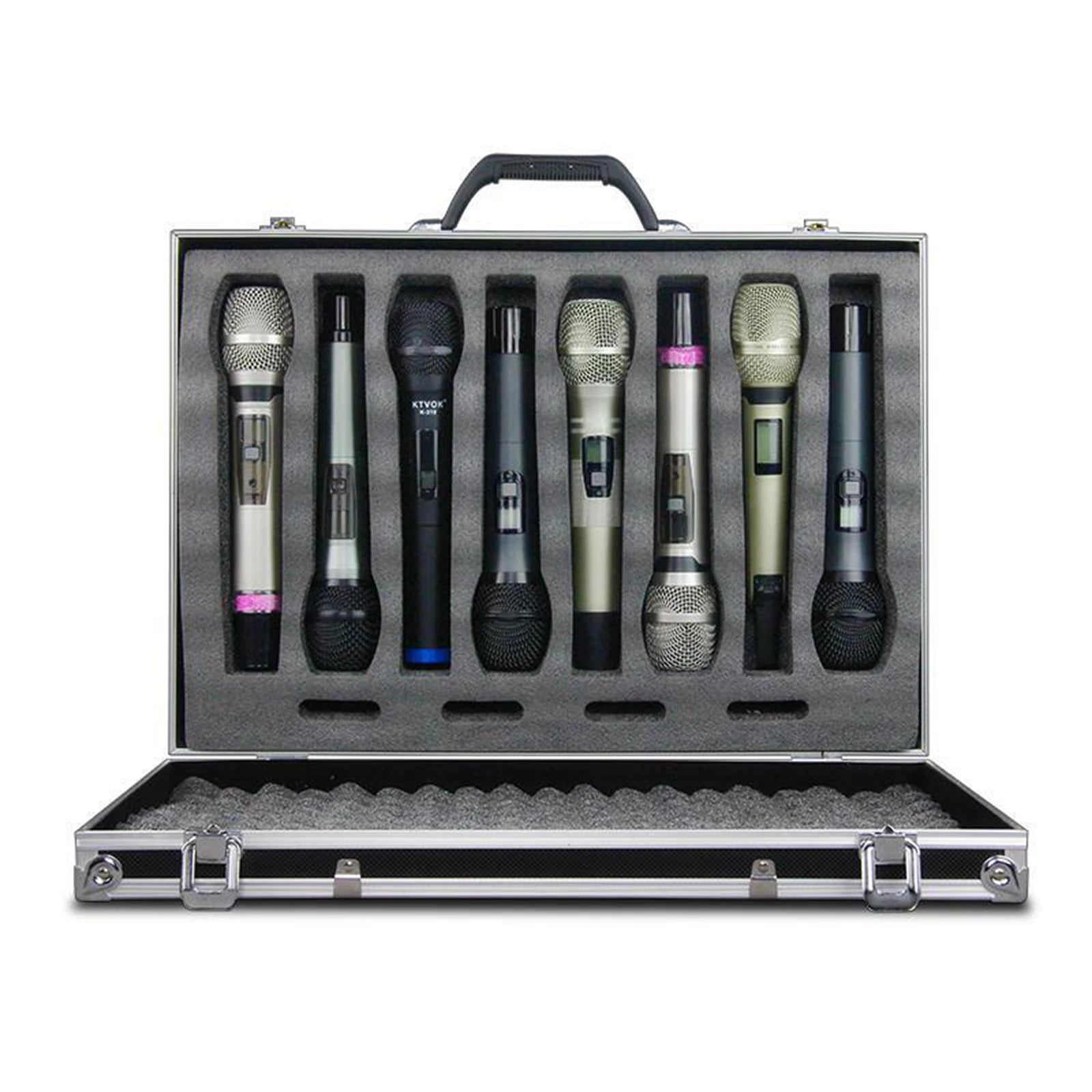 Microphone Carry Case Live Broadcast Stage Impact Resistant Chat Room with Sponge Lining Instrument Storage Case Mic Storage Box