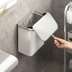 Kitchen Trash with Cover Home Cupboard Door Wall-mounted Hanging Creative Storage Toilet Bathroom Paper Basket Papelera