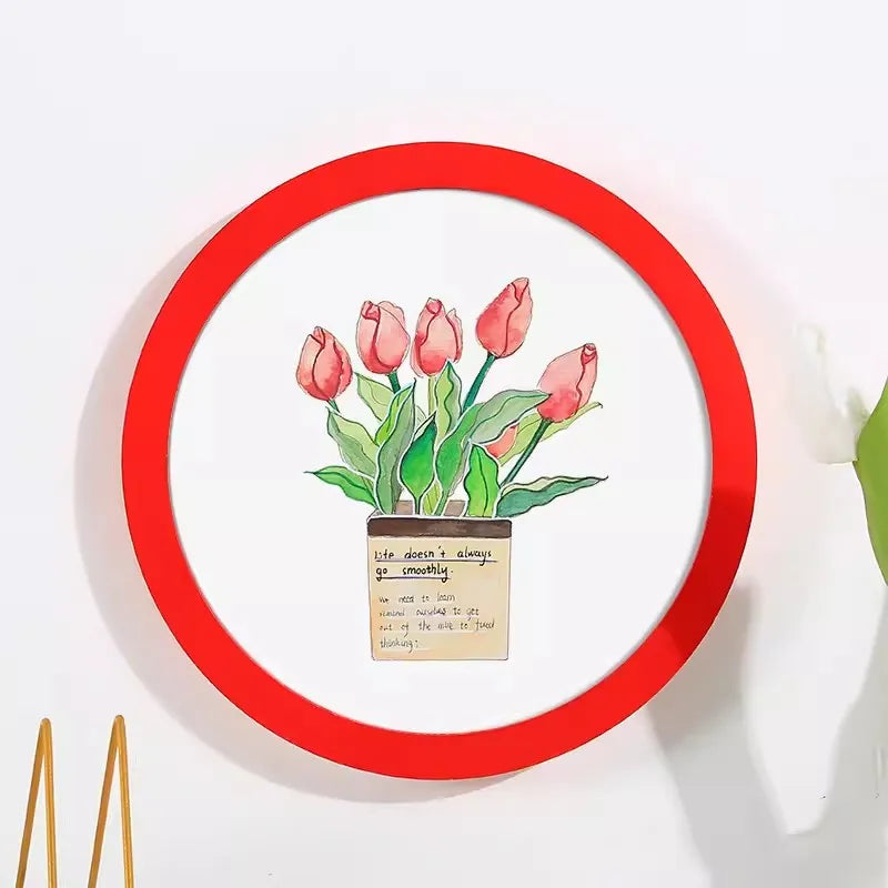 Simple circular photo frame 6 inches, 7, 8, 10, 12 inches, hanging wall picture frame, without painting core