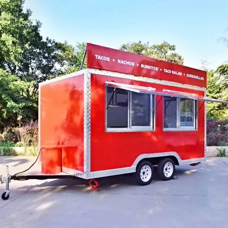 Customized Fast Food Caravan Mobile Kitchen Truck Shipping Container Food Trailer Complete Cooking Equipment System