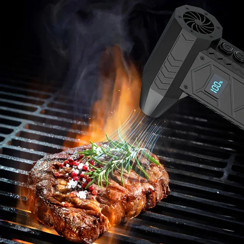 130000rpm Turbo Bladeless Electric Fan Air Duster Adjustable Wind Speed Violent Blower Rechargeablelight Portable Fan For Home