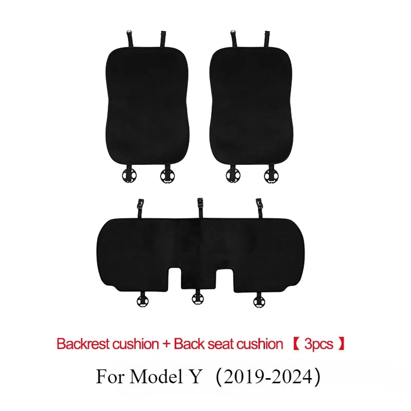 Seat Cover Cushion for Tesla Model 3 Y Flannel White Seat Protection Mat Anti-dirty Non-slip Cushion Car Interior Accessories