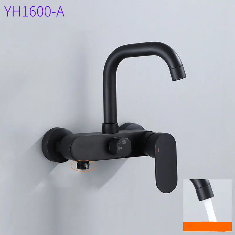 Black Brass  kitchen into the wall Hot and Cold Water Faucet wash Basin mop pool Bathtub wash spray Gun Faucet EY-YH1600