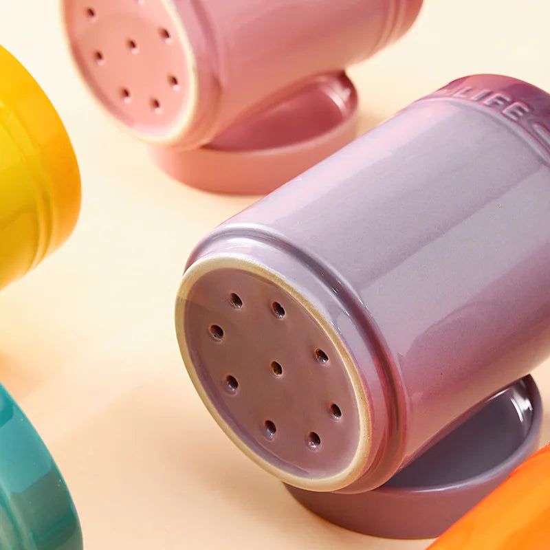 1 PCS Utensil Holder Canister Ceramic Kitchen Cutlery Organizer for Counter Porcelain Cooking Tableware Storage Drying Container