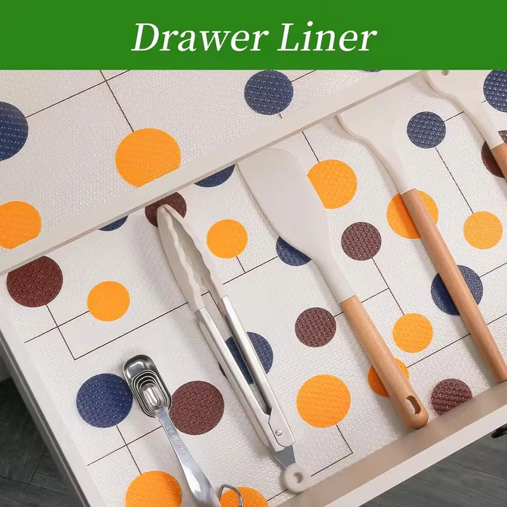 Kitchen Cabinet Liner Non‑sticky Fridge Mat Dustproof Oilproof Anti‑slip Moistureproof Cuttable Drawer Pad Easy Clean Home Organ